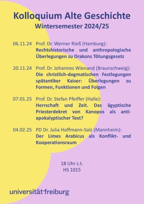 Kolloquium Wintersemester 2024/25